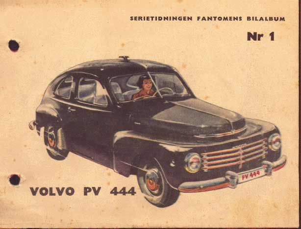 Fantomens bilsamlarbilder fr n tidigt 50tal Volvo PV 444 Baksidestext